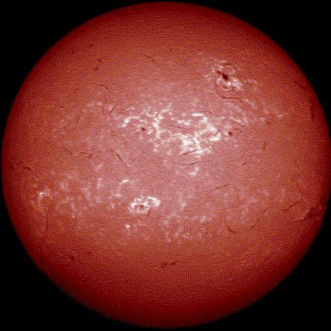 The Sun through a hydrogen-alpha telescope filter 