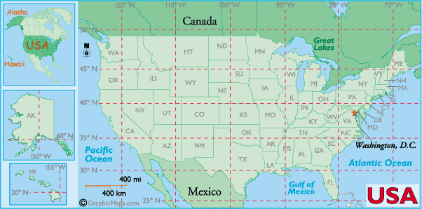 Latitude Lines on a USA Map